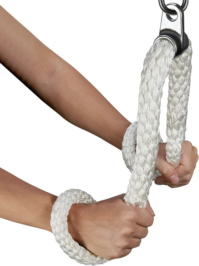 Looped tricep cable rope, White · Looped grip format