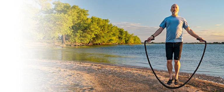 Weighted jump rope in an outdoor setting